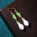 Vintage White Magnolia Earrings-2