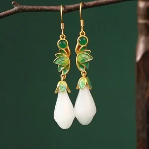 Vintage White Magnolia Earrings