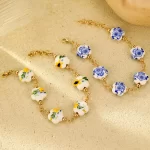 Adjustable Flower Ceramic Bracelet