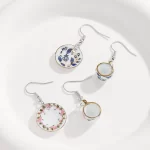 Asymmetric Ceramic Tea Cups and Plates Earrings