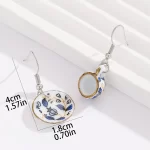 Asymmetric Ceramic Tea Cups and Plates Earrings-3