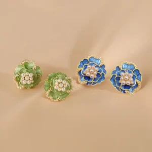 Camellia Ear Stud Earrings