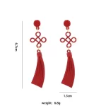 Chinese Knot Tassel Earrings-3