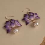Handmade Silk Velvet Flower Earrings