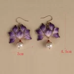 Handmade Silk Velvet Flower Earrings-3