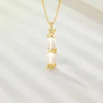 925 Silver Bamboo Pendant Necklace
