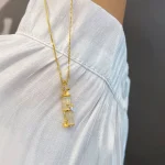 925 Silver Bamboo Pendant Necklace-2