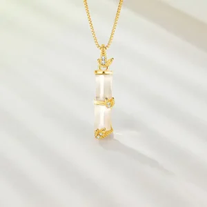 925 Silver Bamboo Pendant Necklace