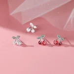 925 Silver Cherry Earrings