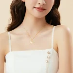 925 Silver Hetian Jade Apricot Leaves Necklace-1