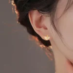 925 Silver Hetian Jade Apricot Leaves Necklace Stud Earrings-1