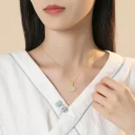 925 Silver Hotan Jade Shell Shape Necklace-1