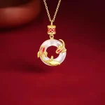 925 Silver Koi Pingan Buckle Necklace