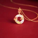 925 Silver Koi Pingan Buckle Necklace-2