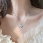 925 Sliver Daisy Necklace-1