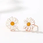 925 Sliver Daisy Stud Earrings