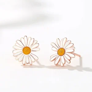 925 Sliver Daisy Stud Earrings