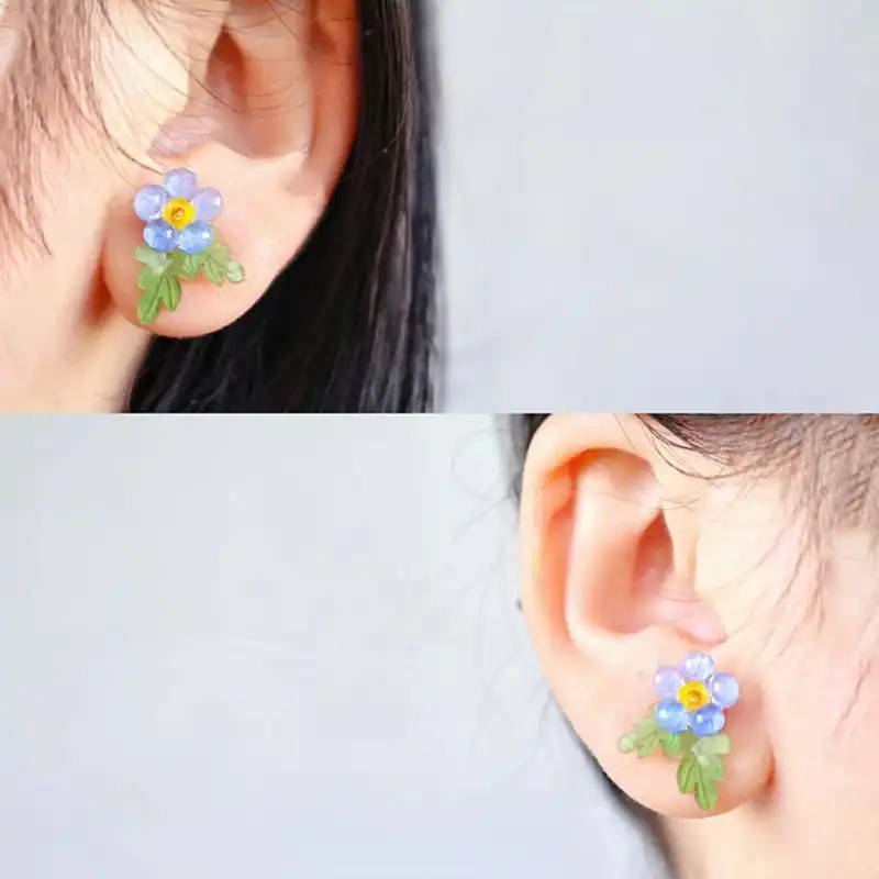 Blue Forget-me-not Earrings-1