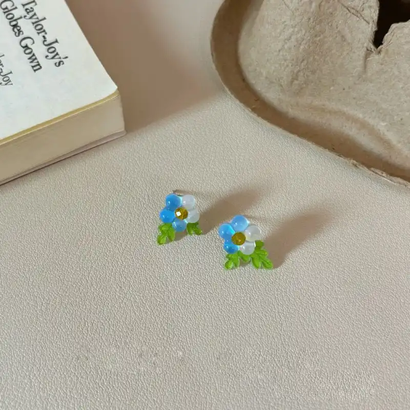Blue Forget-me-not Earrings-2