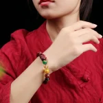 Feng Shui Chinese God of Wealth Pixiu Cinnabar Bracelet-1