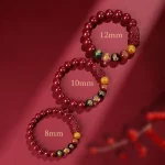 Feng Shui Chinese God of Wealth Pixiu Cinnabar Bracelet-2