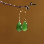 Green Water Drop Eardrop Earrings