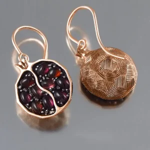 Half Pomegranate Earrings