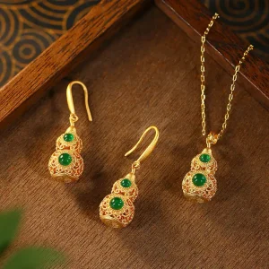 Hollow Gourd Necklace and Earrings
