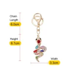Inlaid Imitation Diamond Snake Keychain-3