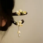 Lily of the Valley Flower Ebony Hairpin-2
