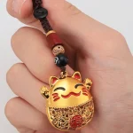Lucky Cat Maneki Neko Keychain-2