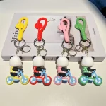 Panda Riding a Bicycle Keychain-3
