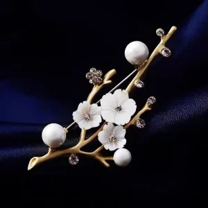 Pretty Prunus Mume Tree Brooch