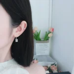 S925 Silver Chinese Character Baofu Become Rich Overnight Earrings-2