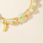 S925 Silver Hetian Jade Koi Pingan Buckle Bracelet-3