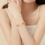 S925 Silver Koi Pingan Buckle Red Agate Bracelet-1