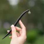 Simple Ebony Hairpin with Beads