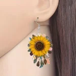 Sunflower Acrylic Earrings-1