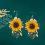 Sunflower Acrylic Earrings-3
