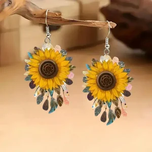 Sunflower Acrylic Earrings