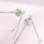 Two Butterflies Pingan Buckle Hairpin with Tassels-2
