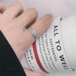 925 Silver Chinese Mahjong Shisanyao Opening Ring-1