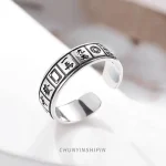 925 Silver Chinese Mahjong Shisanyao Opening Ring