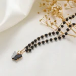 Black Double-layer Butterfly Pendant Necklace-3
