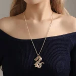 Chinese Loong Dragon Pendant Long Necklace-1