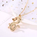 Chinese Loong Dragon Pendant Long Necklace