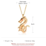 Chinese Loong Dragon Pendant Long Necklace-2