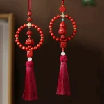 Cinnabar Gourd or Lotus Flower Pingan Knot Car Hanging Ornament
