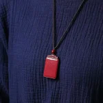 Cinnabar Rectangle Safety Pendant Necklace-1