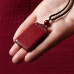 Cinnabar Rectangle Safety Pendant Necklace-2